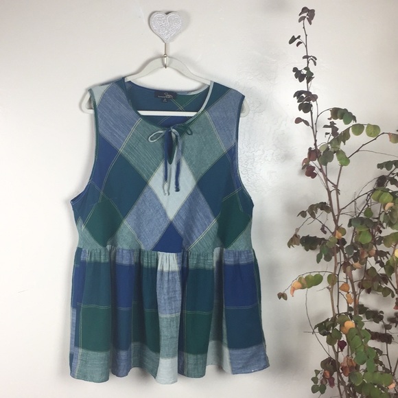 SUZZANE BETRO Plaid Sleeveless Tunic Size 4X EUC - Picture 1 of 7
